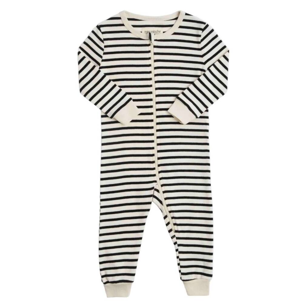 NEW MINI MIOCHE kids dreamy sleeper romper in natural stripe
